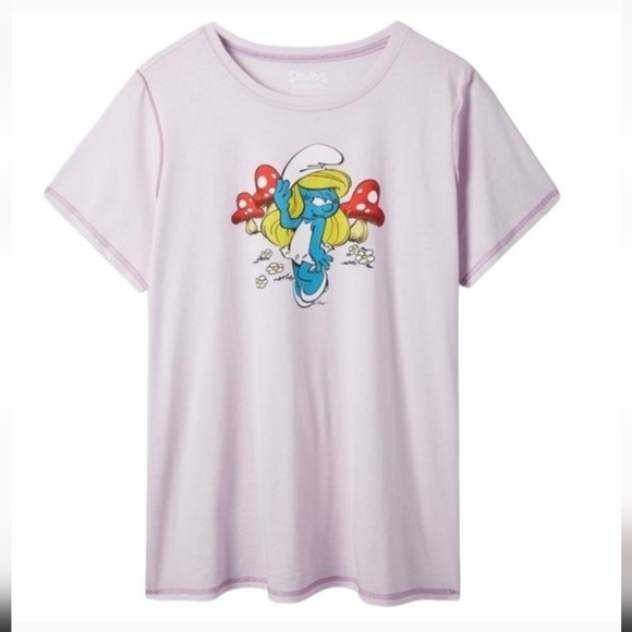Torrid Smurfette Classic Fit Cotton Crew Seam Tee plus size 1x - Picture 1 of 11